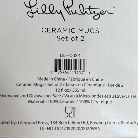 Lilly Pulitzer Ceramic Mugs - set of 2 - Picture 7 of 8